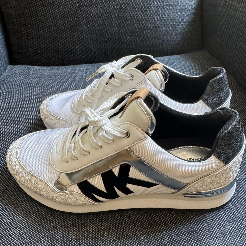 Michael Kors White and Black Sneakers